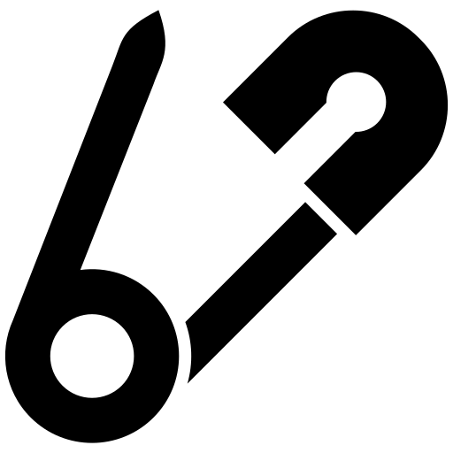 veiligheidsspeld Generic Glyph icoon