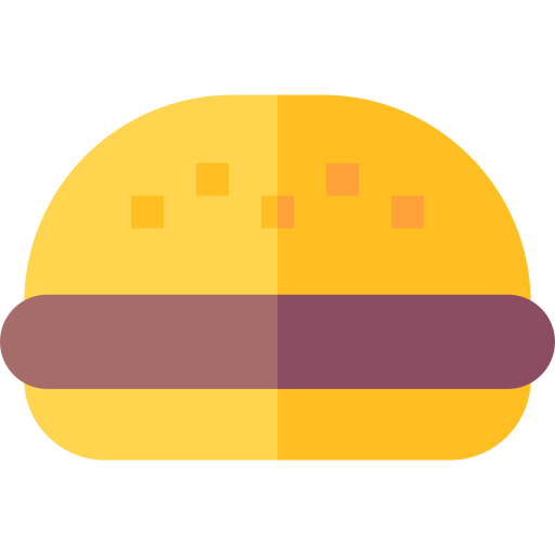 hamburger Basic Straight Flat icoon