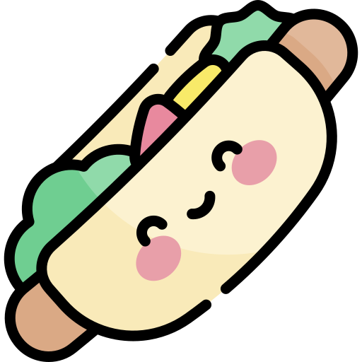Hot dog Kawaii Lineal color icon