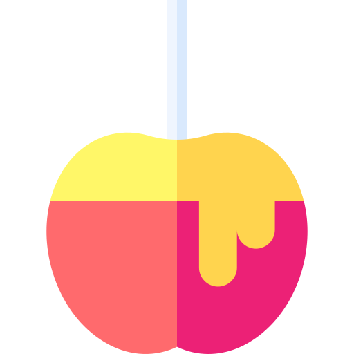 gekarameliseerde appel Basic Straight Flat icoon