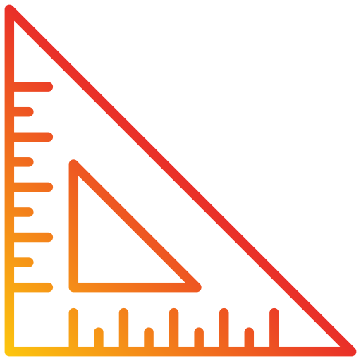 driehoekige liniaal Generic Gradient icoon