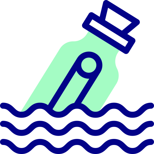 mensaje en una botella Detailed Mixed Lineal color icono