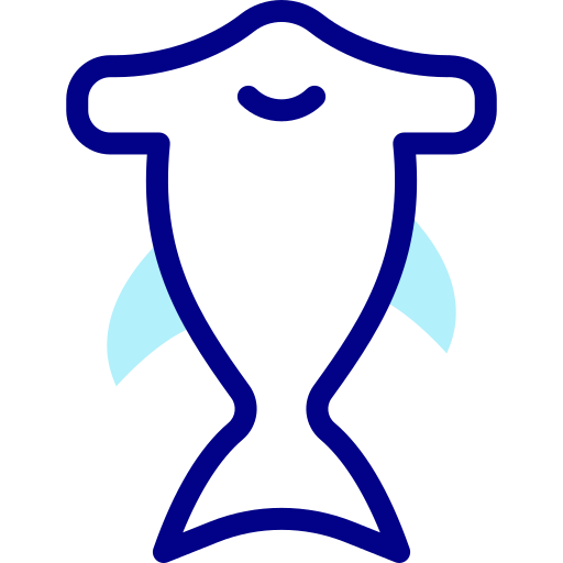 pez martillo Detailed Mixed Lineal color icono