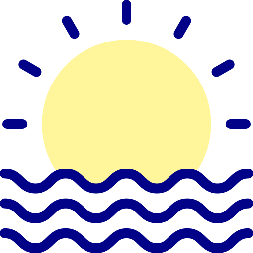 le coucher du soleil Detailed Mixed Lineal color Icône