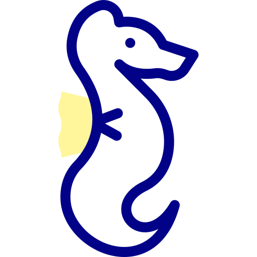 zeepaardje Detailed Mixed Lineal color icoon