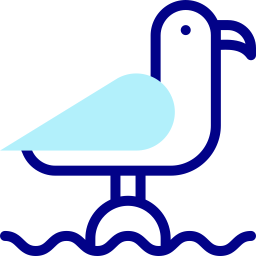 Seagull Detailed Mixed Lineal color icon