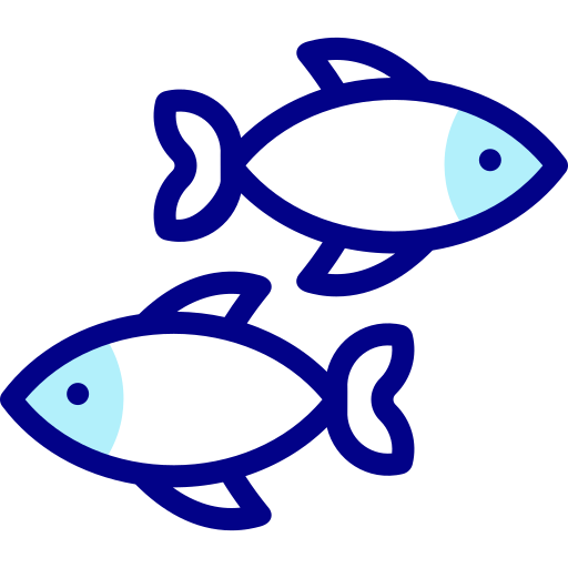 魚類 Detailed Mixed Lineal color icon