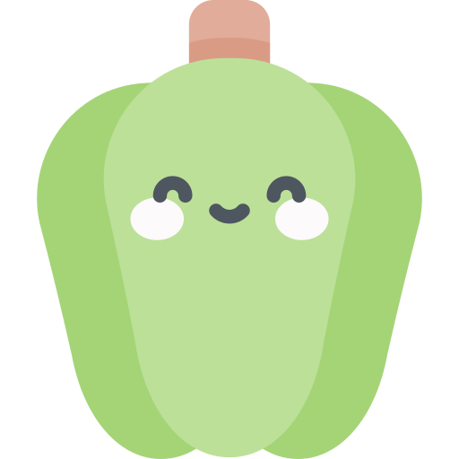 Зеленый перец Kawaii Flat иконка