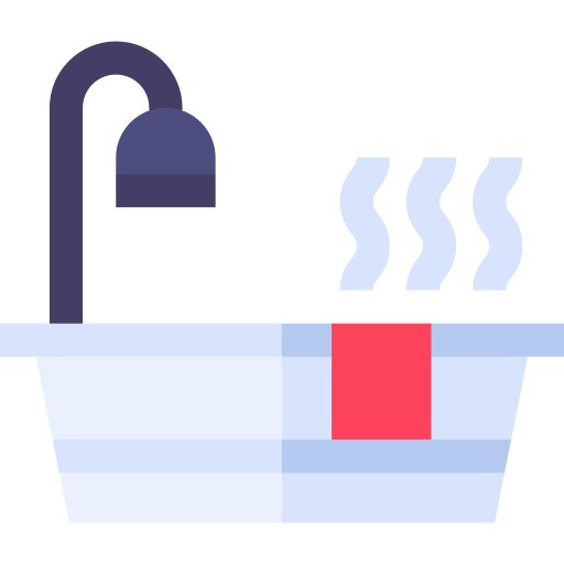 bain chaud Basic Straight Flat Icône