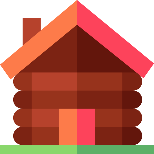 Wood house Basic Straight Flat icon