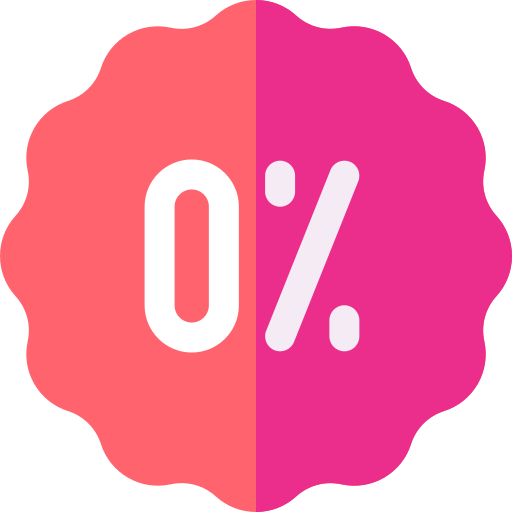 0 percent Basic Rounded Flat icon