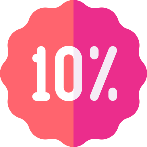 10 percento Basic Rounded Flat icona