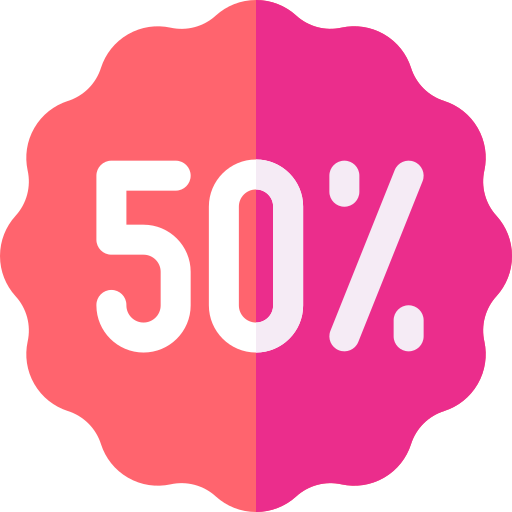 50 percent Basic Rounded Flat icon