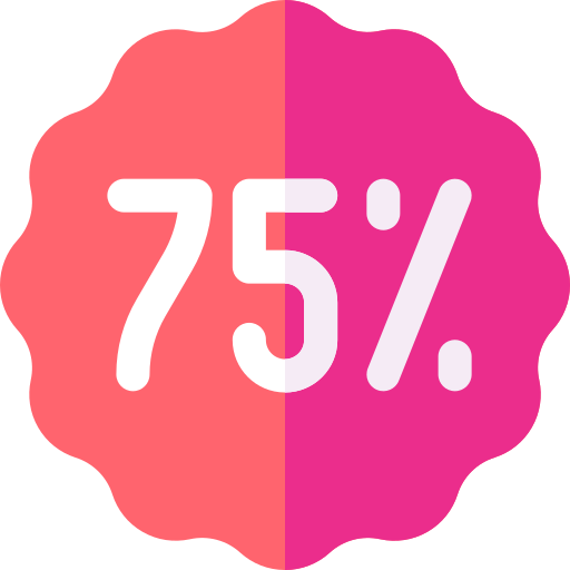 75 percent Basic Rounded Flat icon