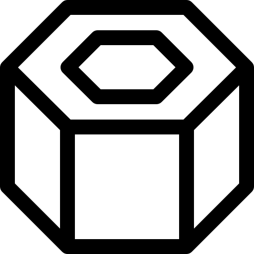 hexagonal Basic Rounded Lineal Icône