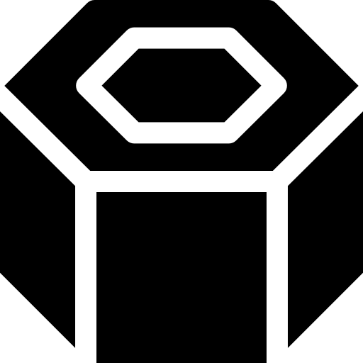 hexagonal Basic Rounded Filled Icône