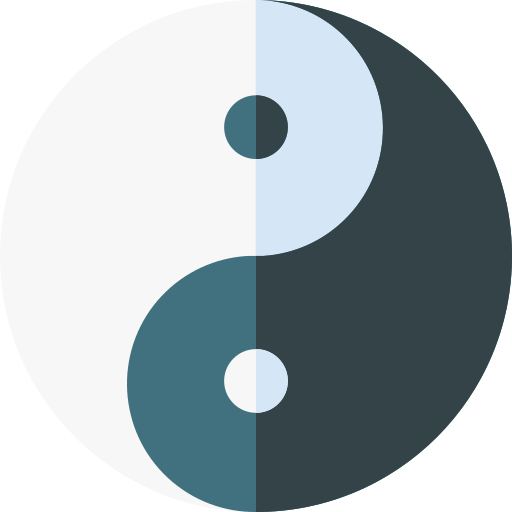 yin yang Basic Rounded Flat Ícone