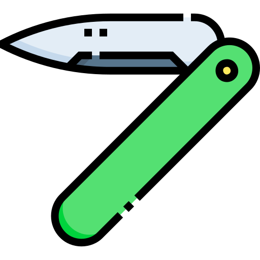 nóż kieszonkowy Detailed Straight Lineal color ikona