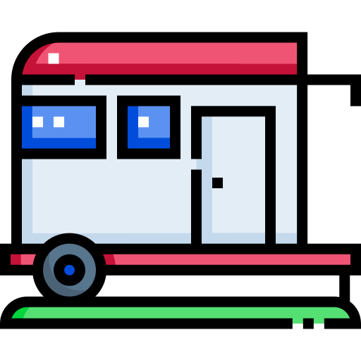 caravan Detailed Straight Lineal color icoon