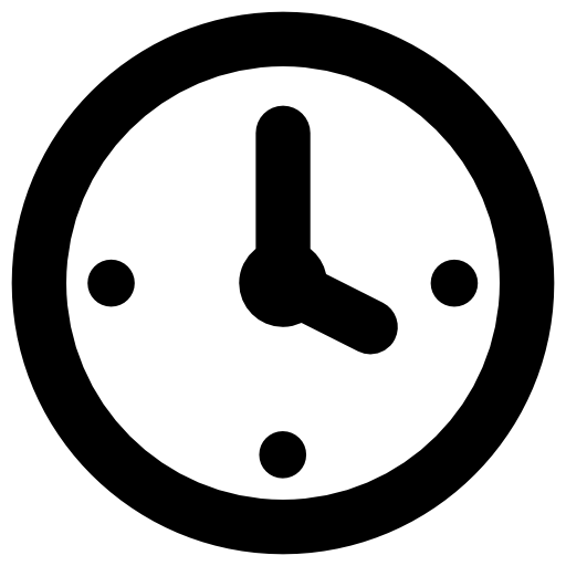 reloj apuntando a las cuatro  icono