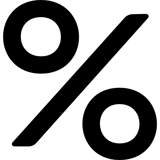 Percentage Discount Basic Rounded Filled icon
