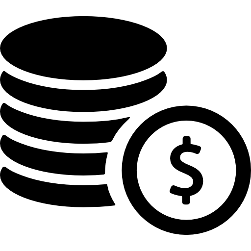 dollar munten stapel Basic Rounded Filled icoon