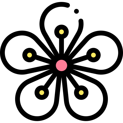 히비스커스 Detailed Rounded Lineal color icon