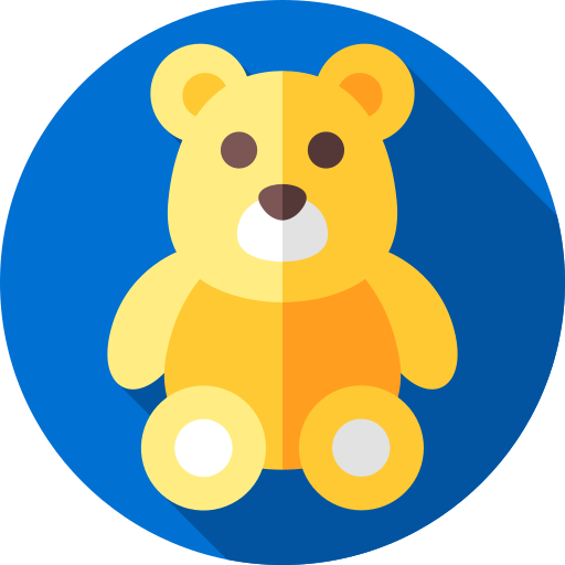 oso de peluche Flat Circular Flat icono