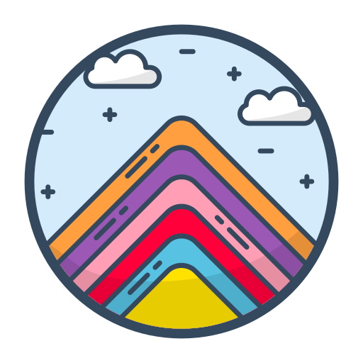 montagna arcobaleno Generic Outline Color icona