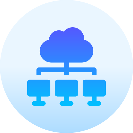 Cloud sharing Basic Gradient Circular icon