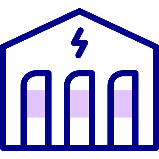 Electric station Detailed Mixed Lineal color icon