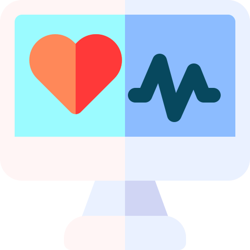electrocardiograma Basic Rounded Flat icono