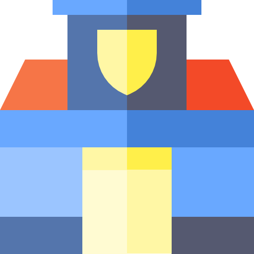politiebureau Basic Straight Flat icoon