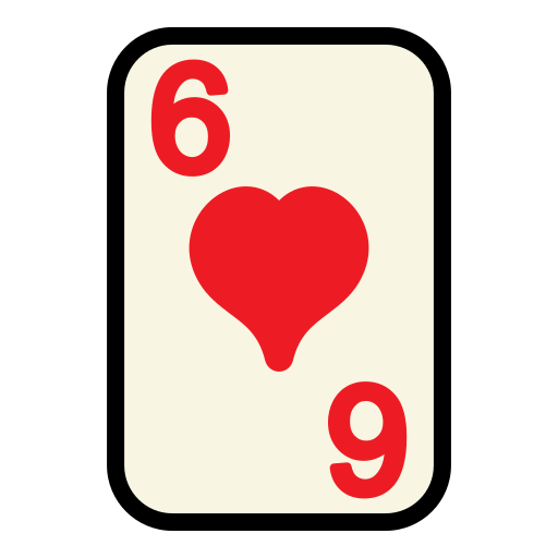 zes van harten Generic Outline Color icoon