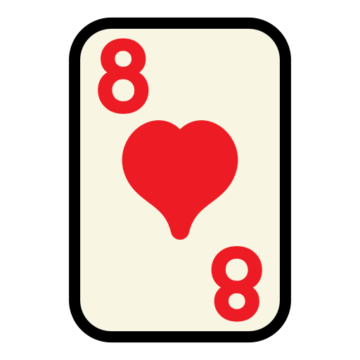ocho de corazones Generic Outline Color icono