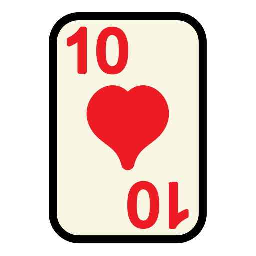 Ten of hearts Generic Outline Color icon