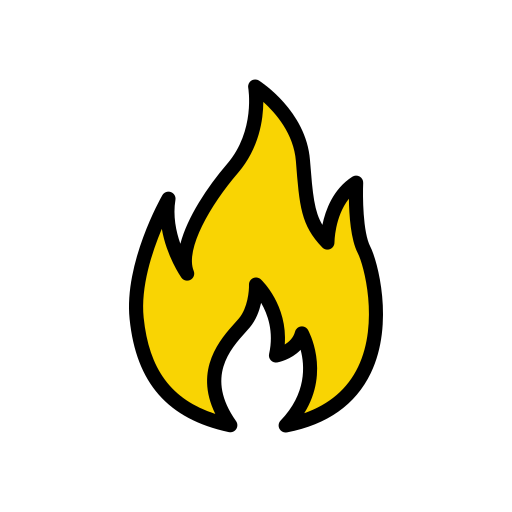 fuego Vector Stall Lineal Color icono