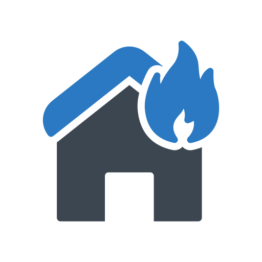 haus in flammen Generic Blue icon