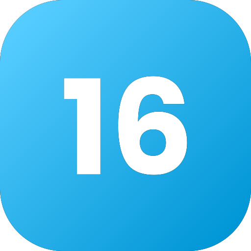 Number 16 Generic Flat Gradient icon