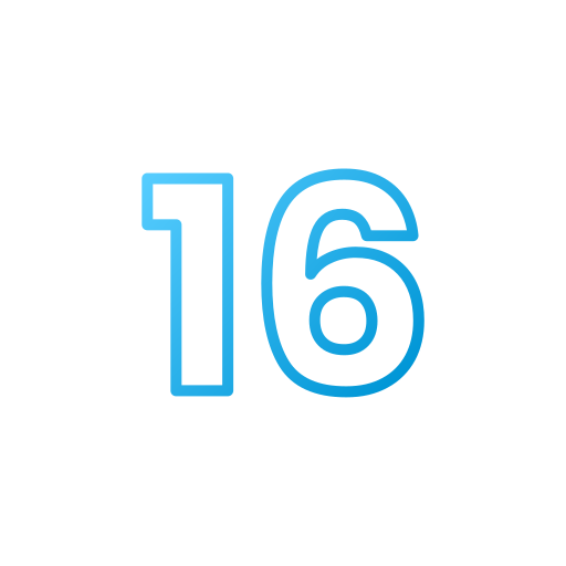 Number 16 Generic Gradient icon