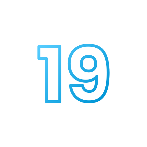 nummer 19 Generic Gradient icoon
