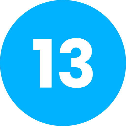 nummer 13 Generic Flat icoon