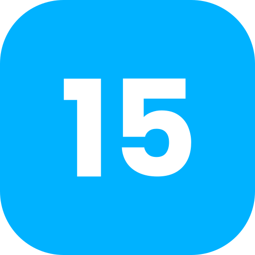 número 15 Generic Flat icono