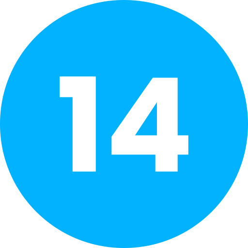nummer 14 Generic Flat icon