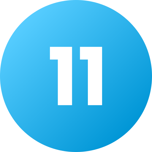 nummer 11 Generic Flat Gradient icoon