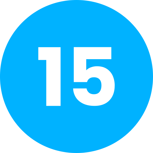 nummer 15 Generic Flat icoon
