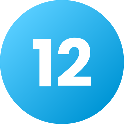 nummer 12 Generic Flat Gradient icoon