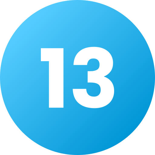 Number 13 Generic Flat Gradient icon