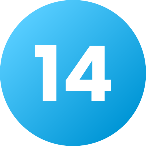 nummer 14 Generic Flat Gradient icon