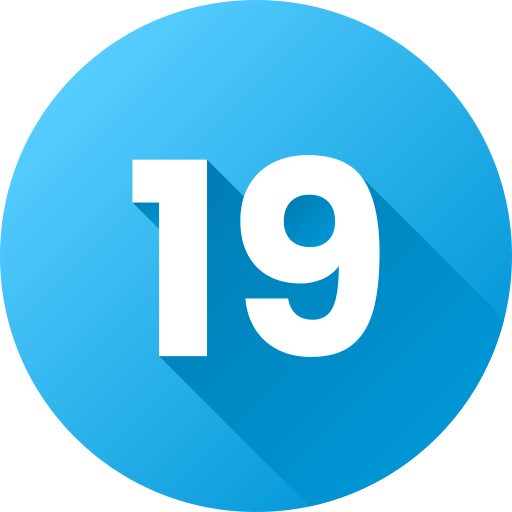 nummer 19 Generic Circular icoon